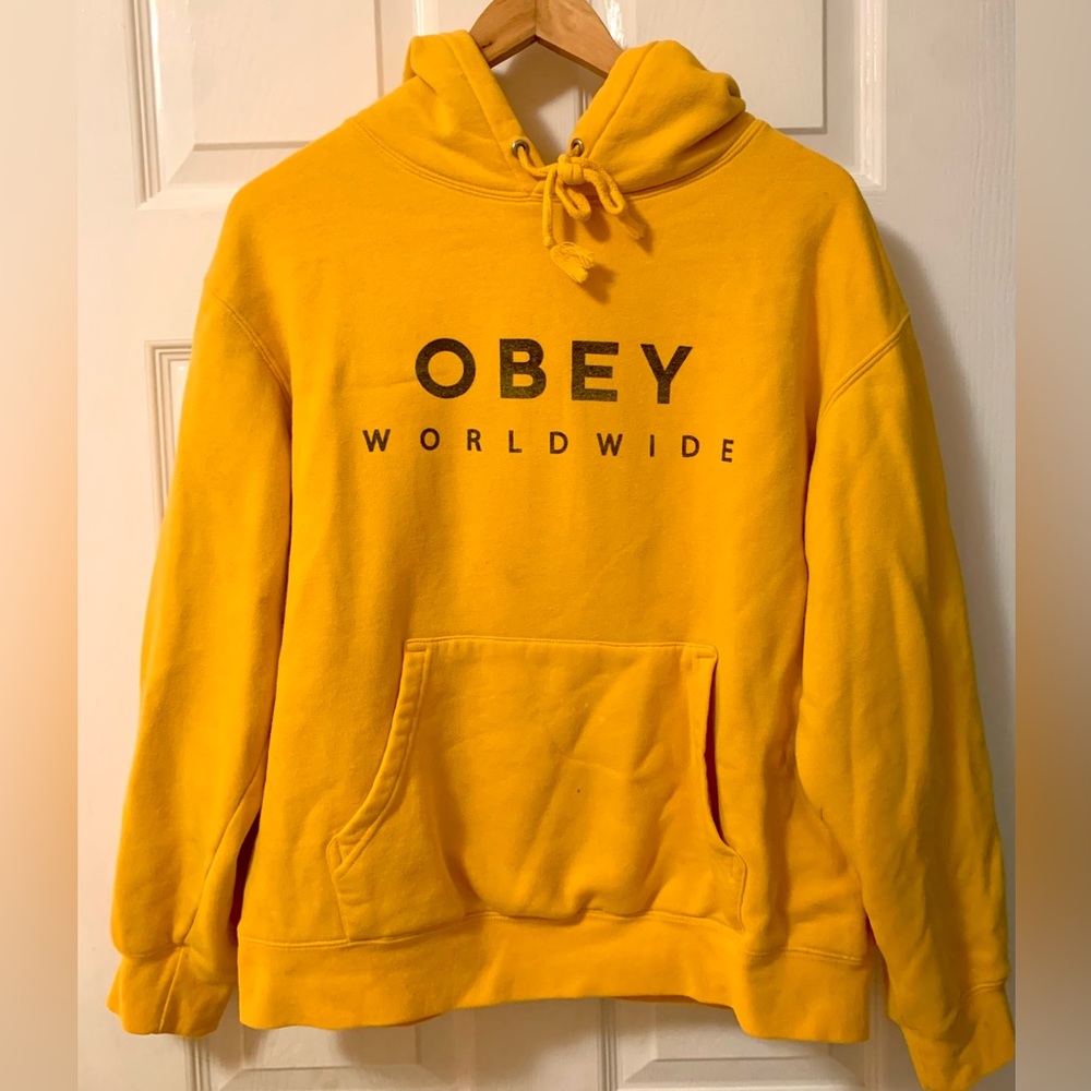 NWT Obey Worldwide Women's Gold Hoodie